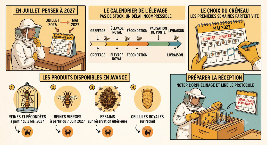 Calendrier de précommande 2027 des reines Buckfast – Les Ruchers de Potter
