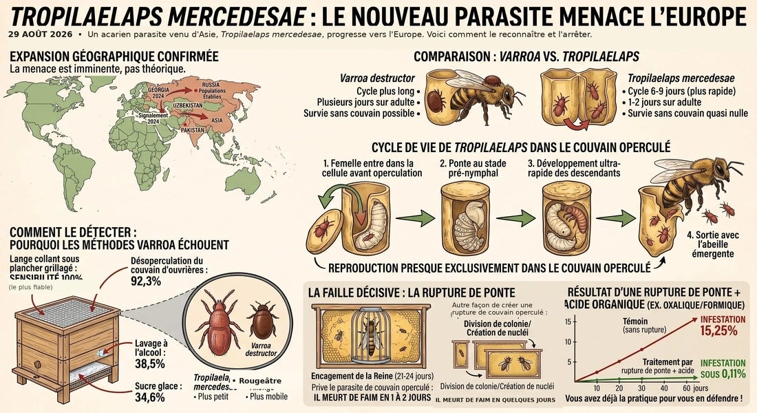 Tropilaelaps : le parasite qui arrive d'Asie, et pourquoi vous avez déjà la pratique pour vous en défendre Les Ruchers de Potter