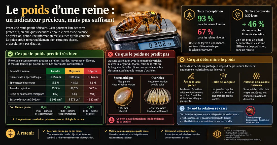 Poids d’une reine : un indicateur de qualité reproductive