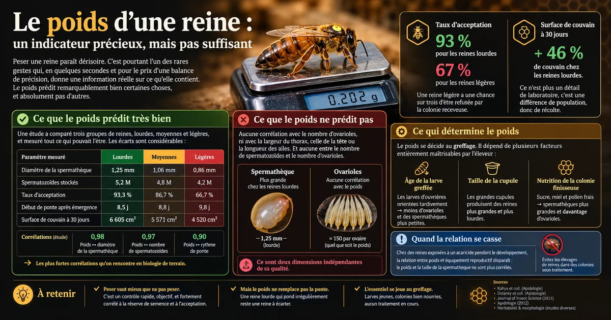 Poids d’une reine : un indicateur de qualité reproductive